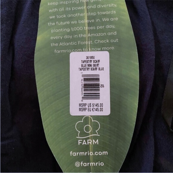 NEW Farm Rio Tapestry Scarf Blue Mini Skirt XS - Picture 14 of 17